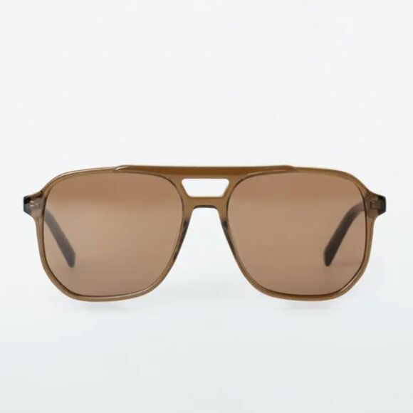ISO COS Oversized Square-Frame Sunglasses, Beige - Picture 1 of 1